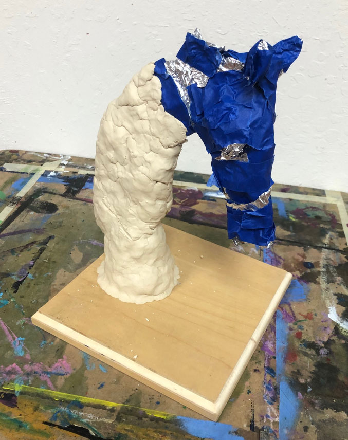 Beginning clay sculpture